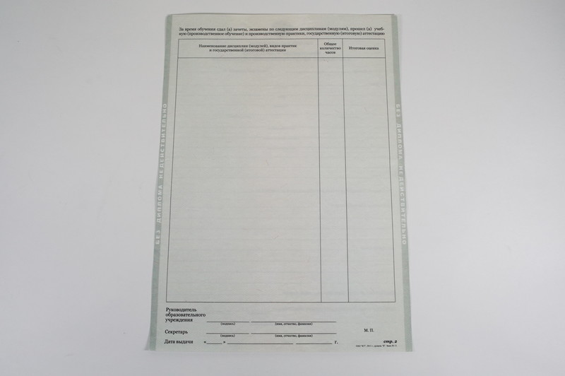 Диплом о начальном образовании  2010-2024 годов в Хабаровске